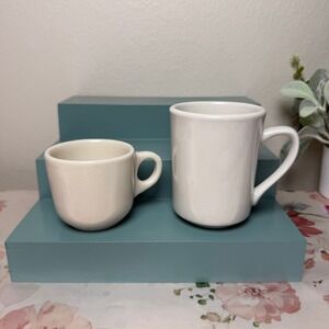 Buffalo China and Don Dinnerware Cream Diner Mug and Espresso Cup Set 2pc